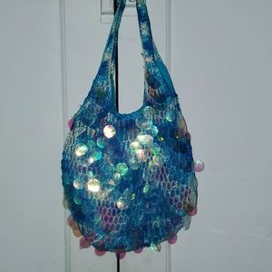Sequin crochet hand bag